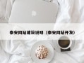 建湖泰安网站建设说明（泰安网站开发）